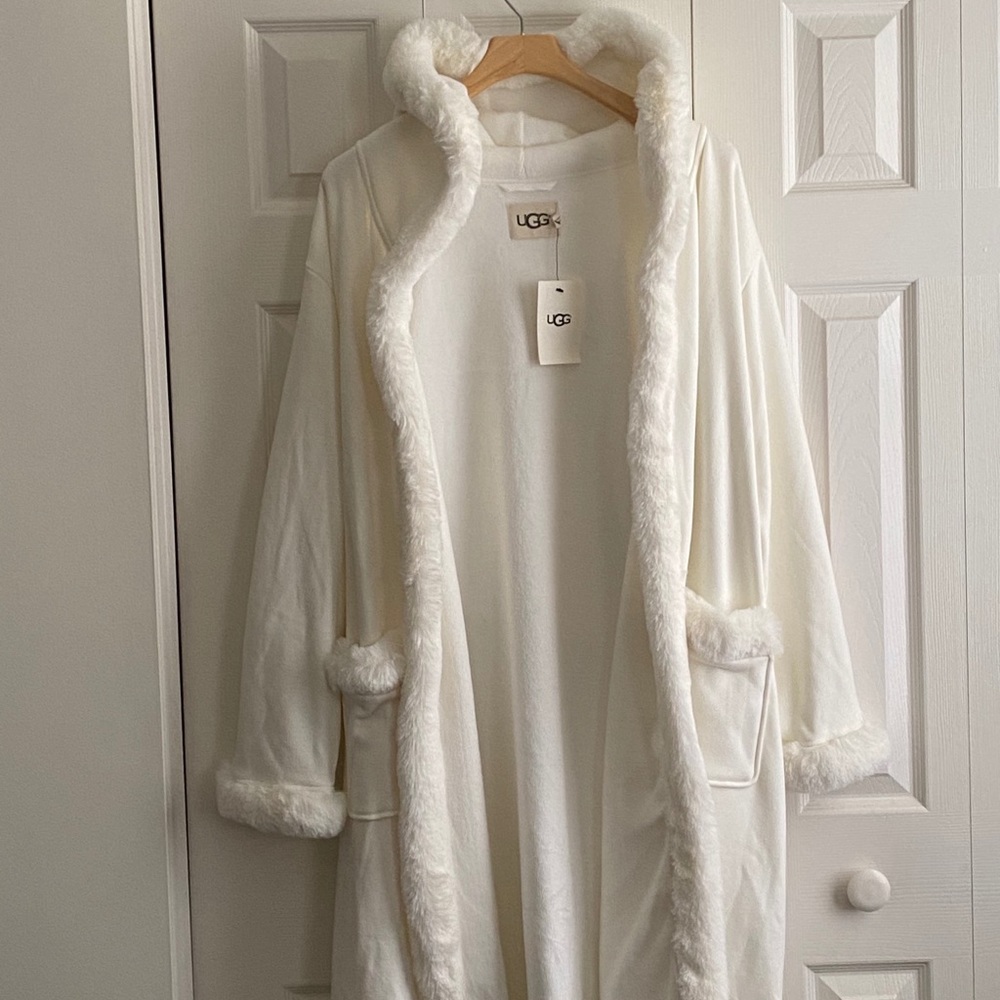 UGG calf length bathrobe with hood.  NWT